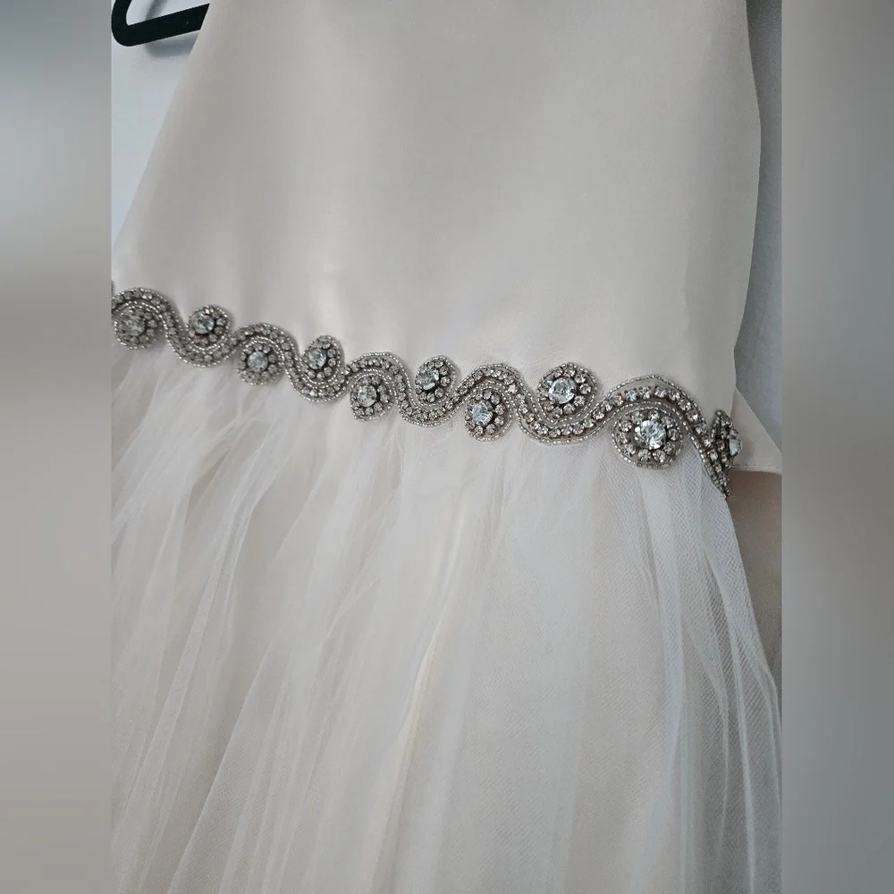 Petite Adele Little Girls Champagne Rhinestone.  Size 11-12